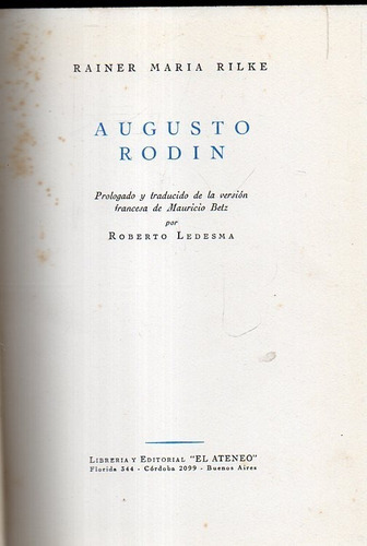 Augusto Rodin Rainer Maria Rilke 