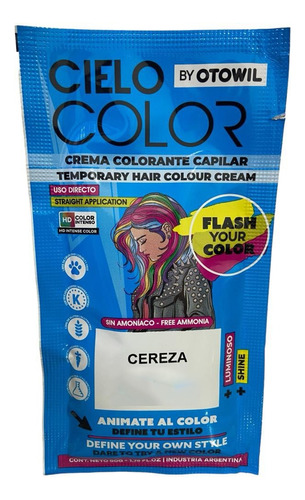 Tintura Para El Pelo Varios Colores Cielo Color Otowil X50g.