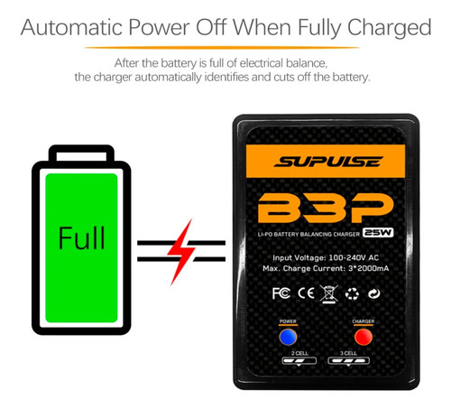 Cargador De Batería Lipo 2s & 3s B3 Pro 25w 220v Supulse
