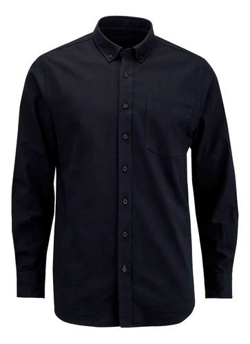Camisa Oxford Negra Dotacion Empresarial Clásica Moda 