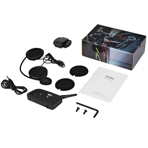 Imagen 2 de 6 de Intercomunicador V6 Pro Ejeas Bluetooth Moto - Solomototeam