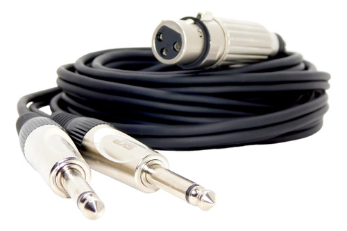  Cable Canon Xlr Hembra Balanceado A 2 Plug 6,5mm Mono L Y R