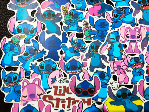 Set De 50 Stickers/calcomanías De Stitch