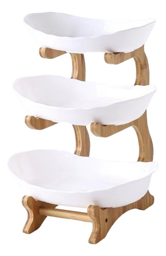 Bandeja De Servir Lanches, Pratos De 3 Camadas Branco