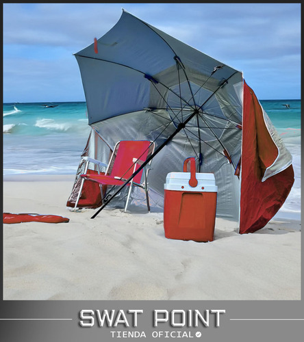 Sombrilla Carpa Playera Refugio Playa Rompeviento 250 Cm Rojo