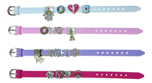 Juguete Arma Pulseras Bijou Nenas Con Dijes Y Letras