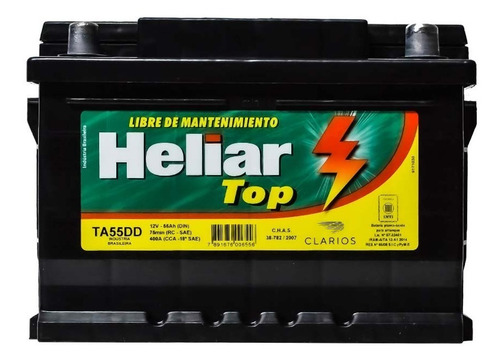 Bateria Heliar Ta55dd Auto 12x65 1 Año De Gtia. Nueva Oferta