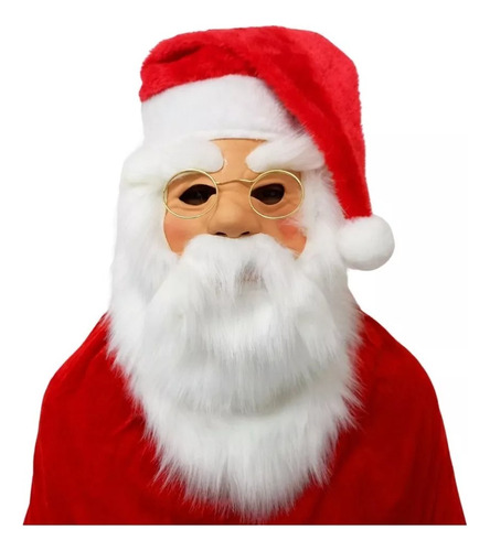 Mascara Careta Papa Noel  Latex  Premium Party Store Navidad