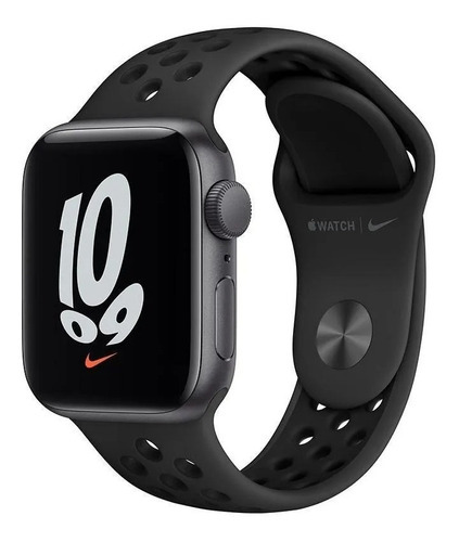 Apple Watch Nike SE (GPS, 40mm) - Pulseira esportiva Nike Cinza-carvão/preto