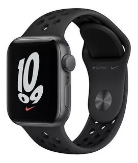 Apple Watch Nike SE (GPS, 40mm) - Caixa de alumínio cinza-espacial - Pulseira esportiva Nike Cinza-carvão/preto