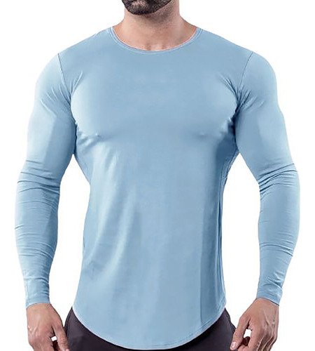 Camisetas De Manga Larga Para Hombre S 350 Con Cuello Redond