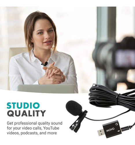 Micrófono Movo Lv1, Usb, Para Ordenador, iPhone Y Android