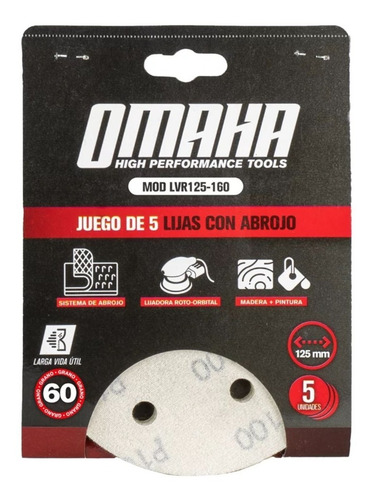 Imagen 4 de 9 de Lijas Para Lijadoras 125mm Roto Orbital 5 Pulgadas C/abrojo