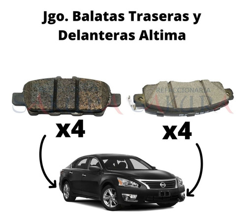 Balatas Originales Altima 4 Cil 2013-2019 Nissan V Advantage