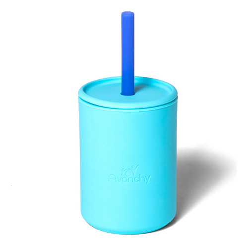 Avanchy 6 Onzas Mini Pequeo Vaso De Silicona Azul  Taza Para