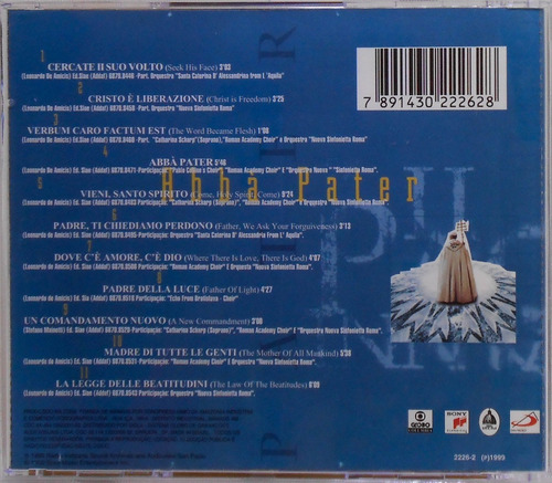 Cd Papa João Paulo Ii Abbà Pater 1999 Excelente Estado Sigla (Usado)