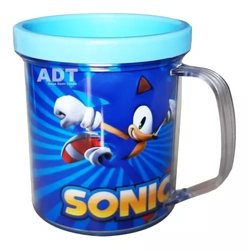 Boneco Do Personagem Sonic O Filme Articulado + Caneca 350ml