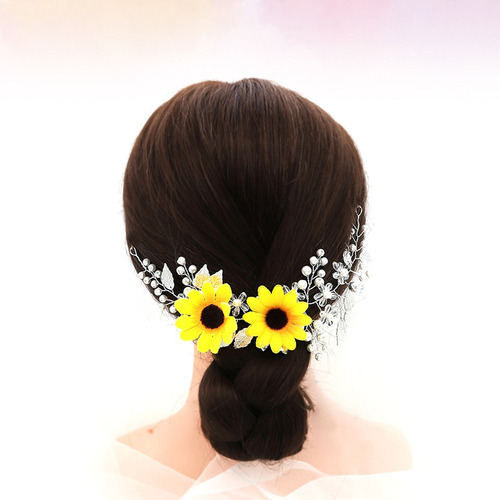 Tocado De Girasol Creativo Boda Diadema De Novia Moda