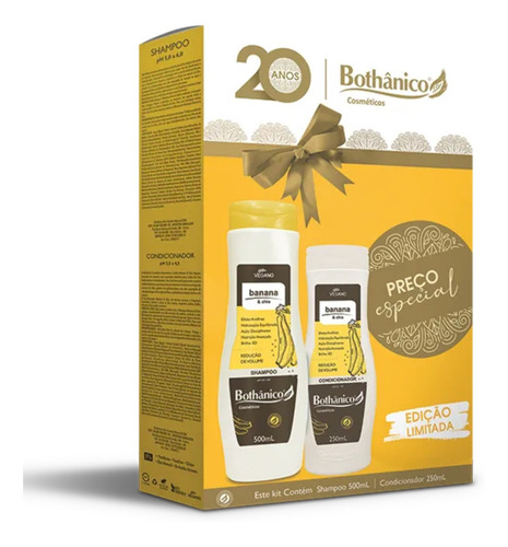 Kit Banana & Chia Shampoo E Condic Reduz Volume Bothânico