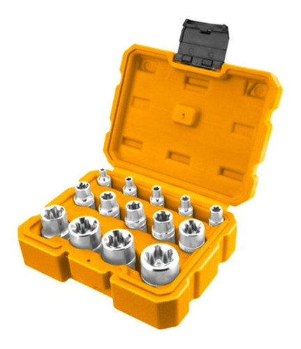 Kit Set Juego Dados Torx Estrella Hembra 14 Pcs Hktets0114