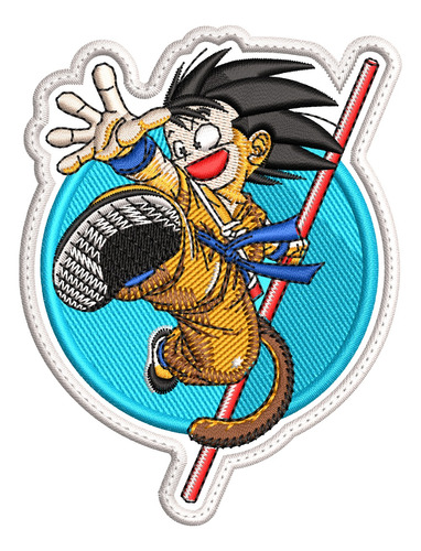 Parche Bordado Goku 10x7.6cm. Dragon Ball , Infantil Calidad