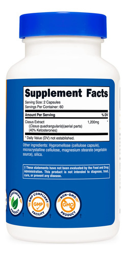 Nutricost Cissus Quadrangularis (600 Mg) 120 Cápsulas, Sin G