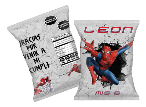 15 Bolsas Golosineras Chipsbags Hombre Araña Spiderman Papel
