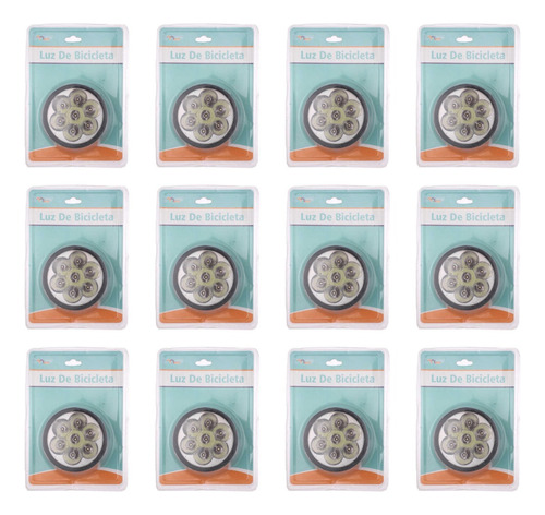 Pack 12 Luz De Cabeza Para Bicicleta Luz Blanca 7x7cm