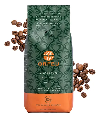 Café Orfeu Clássico Grãos Torra Média 100% Arábica
