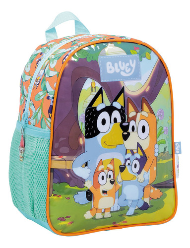 Bluey mochila 12 espalda family Celeste Y Naranja Wabro