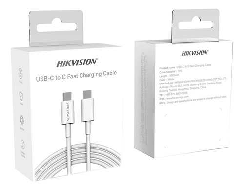 Cable Usb-c A Usb-c Ideal Para Carga Rápida De Celulares 60w Color Blanco