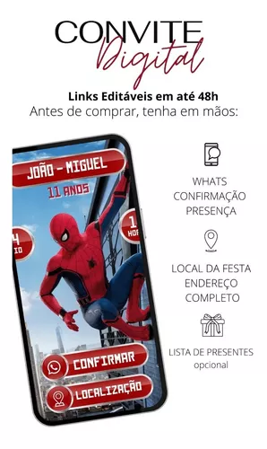 Convite Homem Aranha