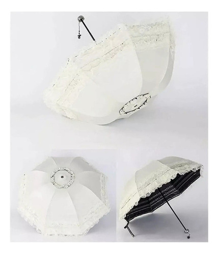 Renda roxa gótica Kawaii, proteção solar UV, guarda-chuva de renda, design de tecido de renda