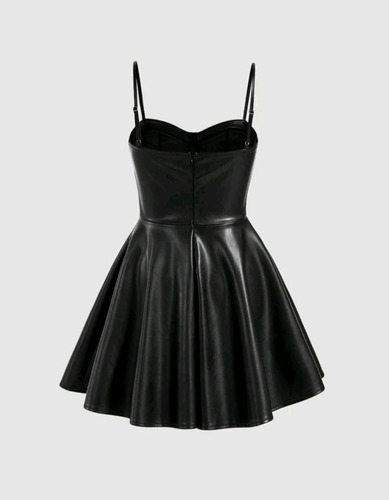 Vestido Eco Cuero Shein Bustier Goth Grunge Corset Noche