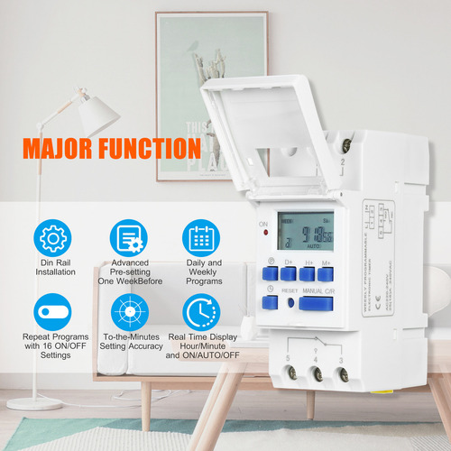 // Relé Temporizador Programable Lcd Digital Thc15a 16a 220v