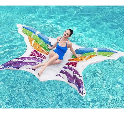Colchoneta D Diseño Inflable P Pileta Bestway Mariposa Cadia