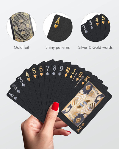 Barajas De Juego Negras Impermeables Con Forma De Diamante,