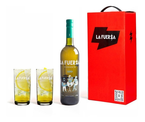 Imagen 2 de 9 de Caja De La Fuerza Con Vermu Blanco + 2 Vasos Vermuteros