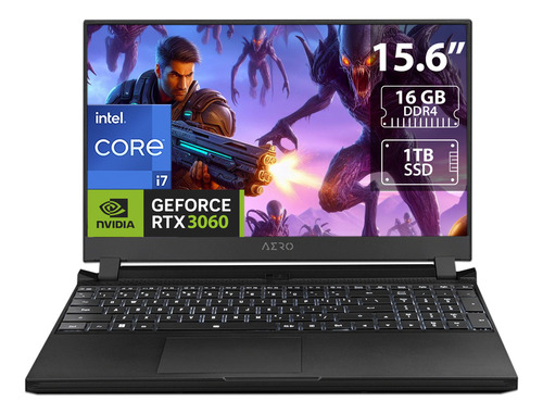 Laptop Gigabyte Aero 5 Core I7 Ram 16gb Rtx 3060 Oled Color Negro