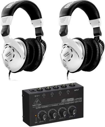 Amplificador Behringer Ha400 + 2 Auriculares Hps3000 Estudio