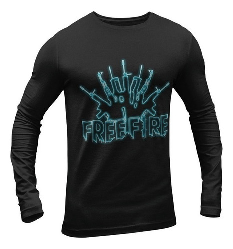 Polera Manga Larga Free Fire Battle Royale Gamer Estampado 