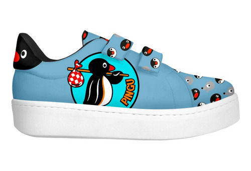 Tenis Pingu Azul Serie Pingüino Velcro Infantil