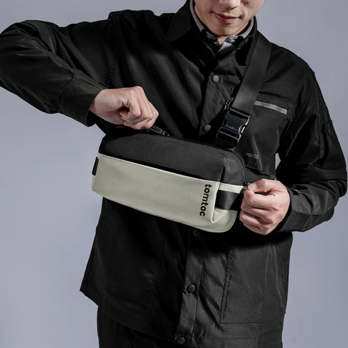 Mochila Bandolera Tomtoc Explorer-t21 S Gris Diseño De La Tela Liso