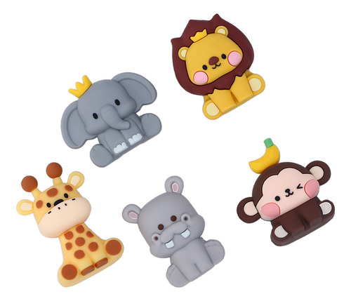 Decoración Para Tartas Con Animales De La Jungla, 5 Unidades