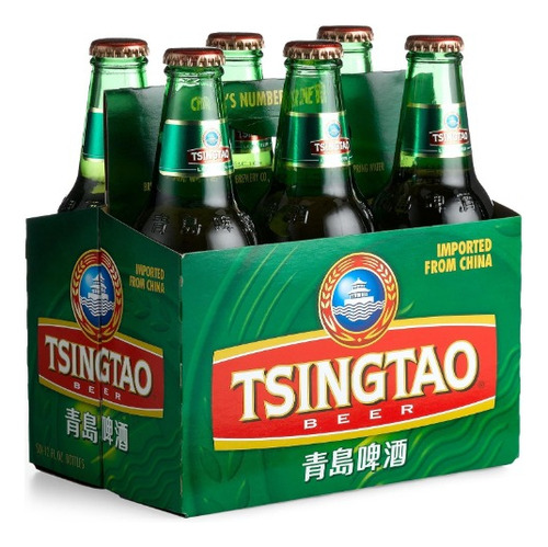 Cerveza China Tsingtao Bot 330 Ml China Pack X 6 Unidades 