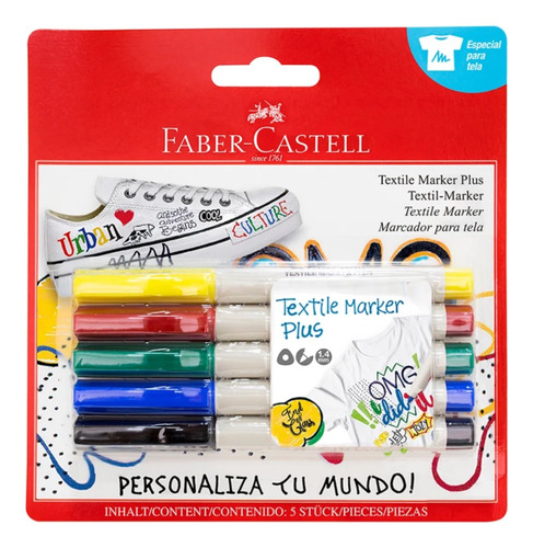 Marcador Textil Faber Castell X 5 Unidades