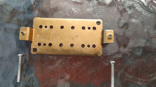 Base Plate Dorada Para Micrófono Humbucker C/ Tornilos