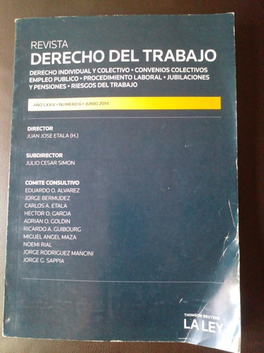 Revista Derecho Del Trabajo N  6 Junio 2014 Etala La Ley