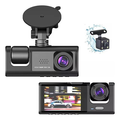 Full Hd Dvr Coche Camera 3 Lentes Visor Videocámara Coche