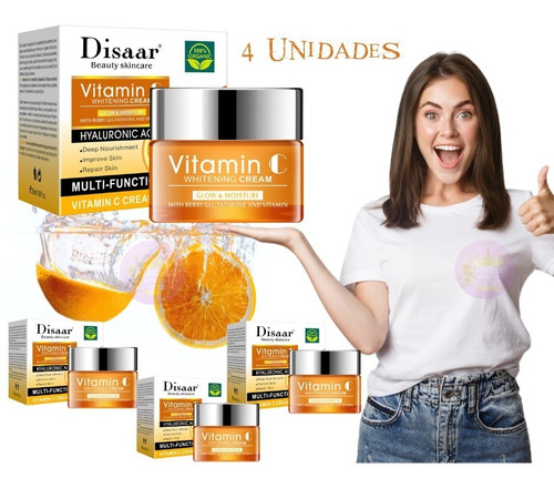 4 Cremas De Vitamina C + Ácido Hialurónico Disaar 50gr